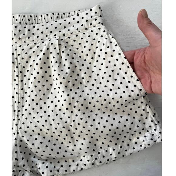 Kate Spade Polka Dot Shorts Womens Size S White Black Linen Blend Comfort Casual - Picture 2 of 16